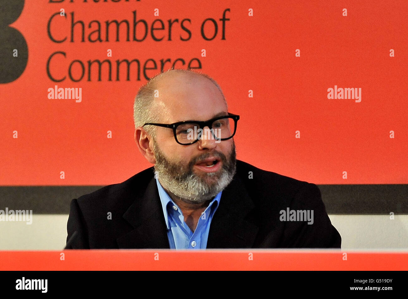 Neil Clifford, CEO von Kurt Geiger, nimmt an der Jahreskonferenz der British Chambers of Commerce in der Methodist Central Hall in London Teil. Stockfoto