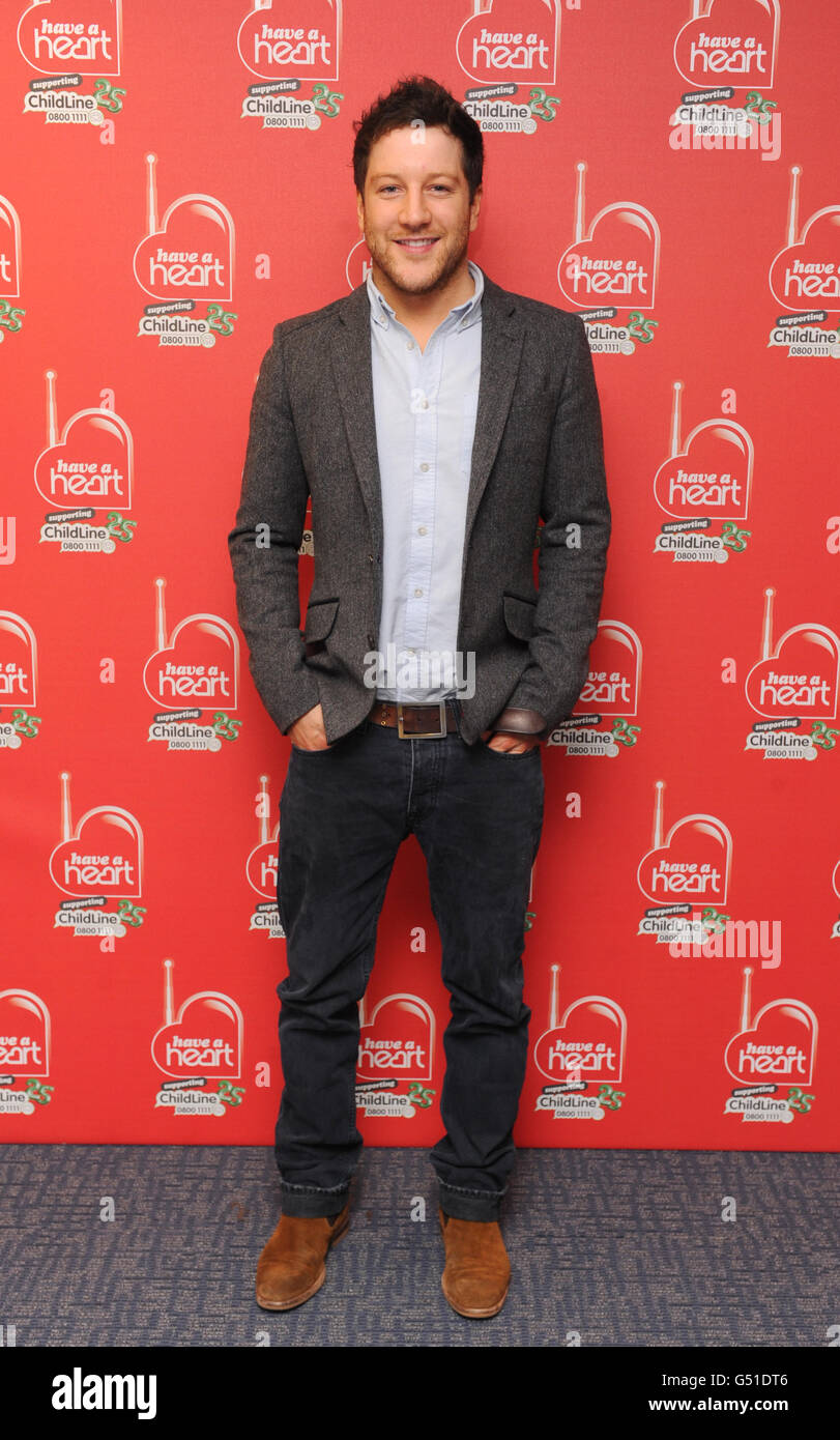 Matt Cardle beim Herzradio "have a heart" Appeal beim Global Radio in Leicester Square, London. Stockfoto