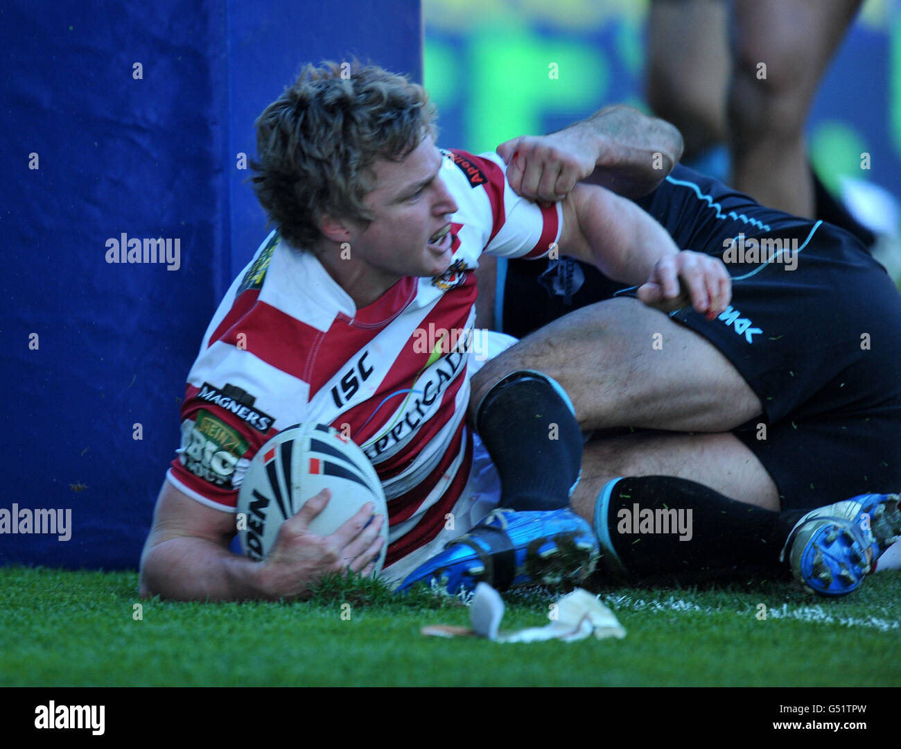 Rugby League - Stobart Super League - Wigan Warriors V London Broncos - DW-Stadion Stockfoto