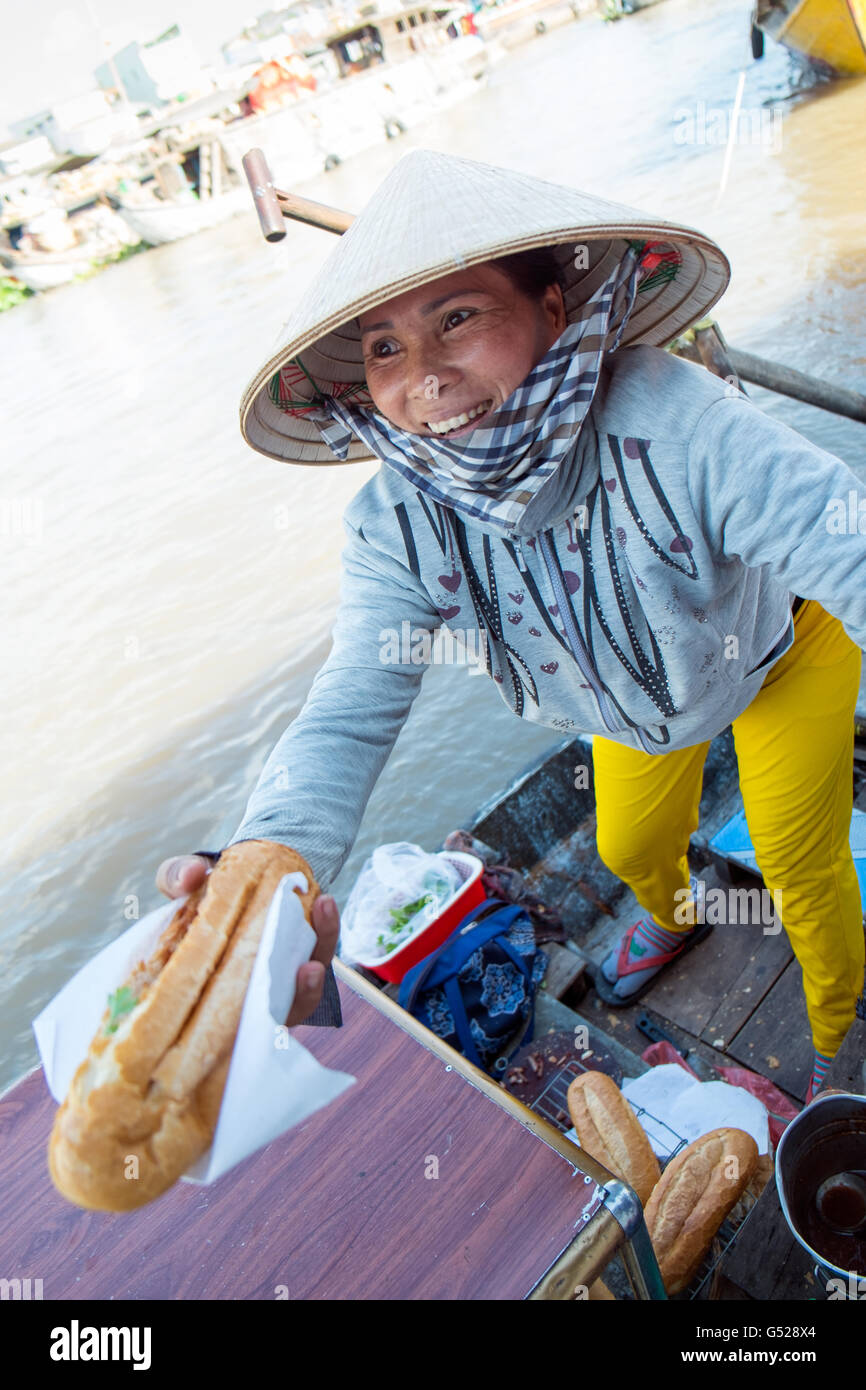 Cai Rang schwimmende Markt, Cai Rang District, Can Tho, Mekong-Delta, Vietnam Stockfoto