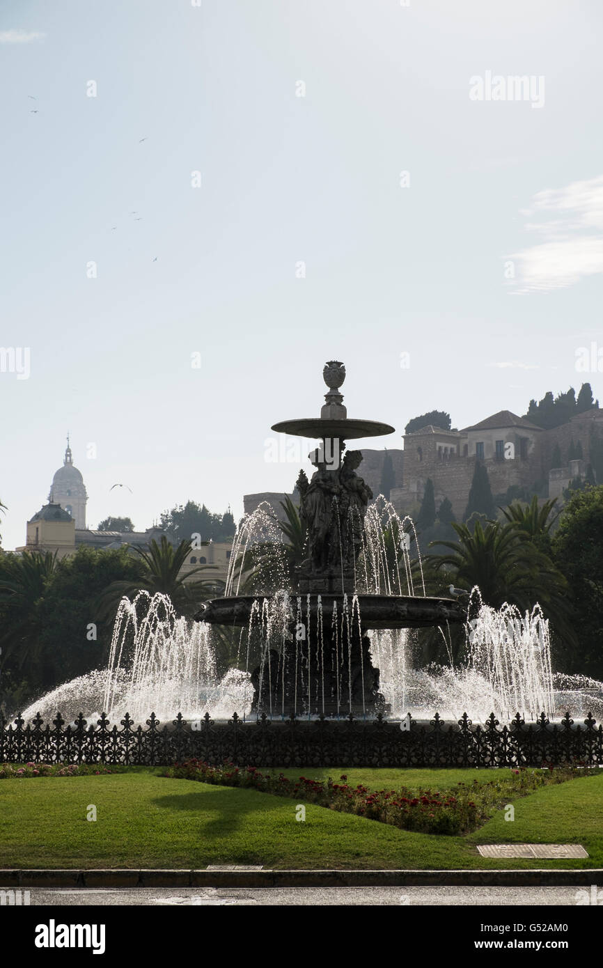 Fuente de Las Tres Gracias. Málaga, Andalusien, Spanien Stockfoto