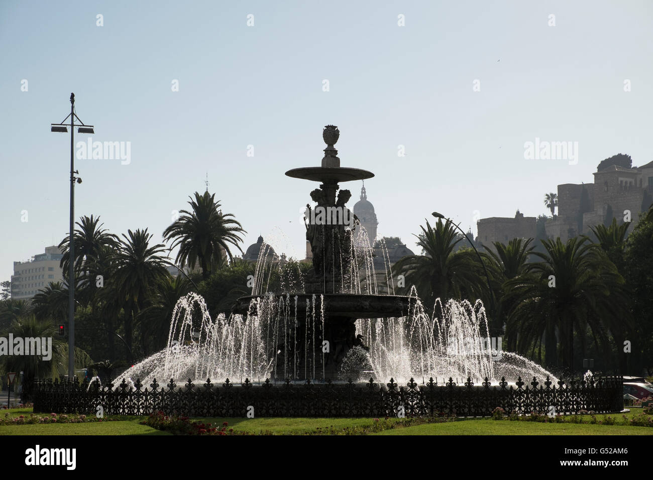 Fuente de Las Tres Gracias. Málaga, Andalusien, Spanien Stockfoto