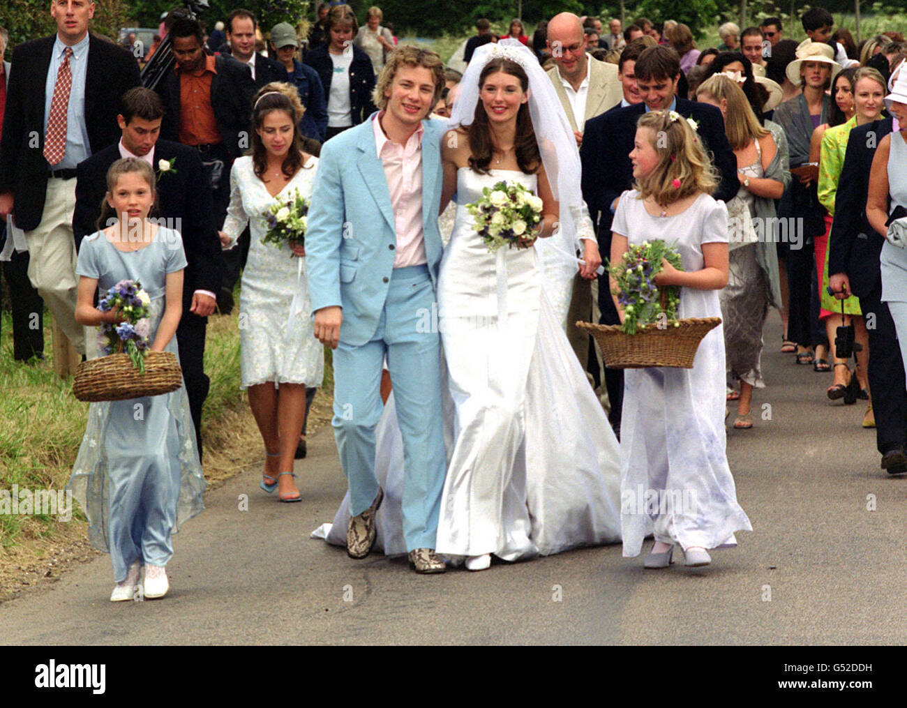 Jamie Oliver Hochzeit Braut Stockfoto
