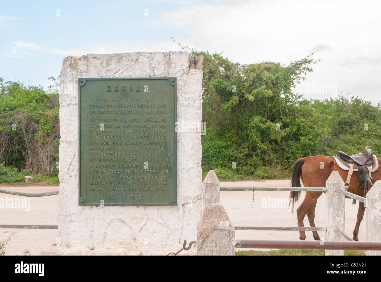 Cuba, Holguín, Playa Blanca, Landgang Christopher Columbus-Denkmal in Playa Blanca Stockfoto