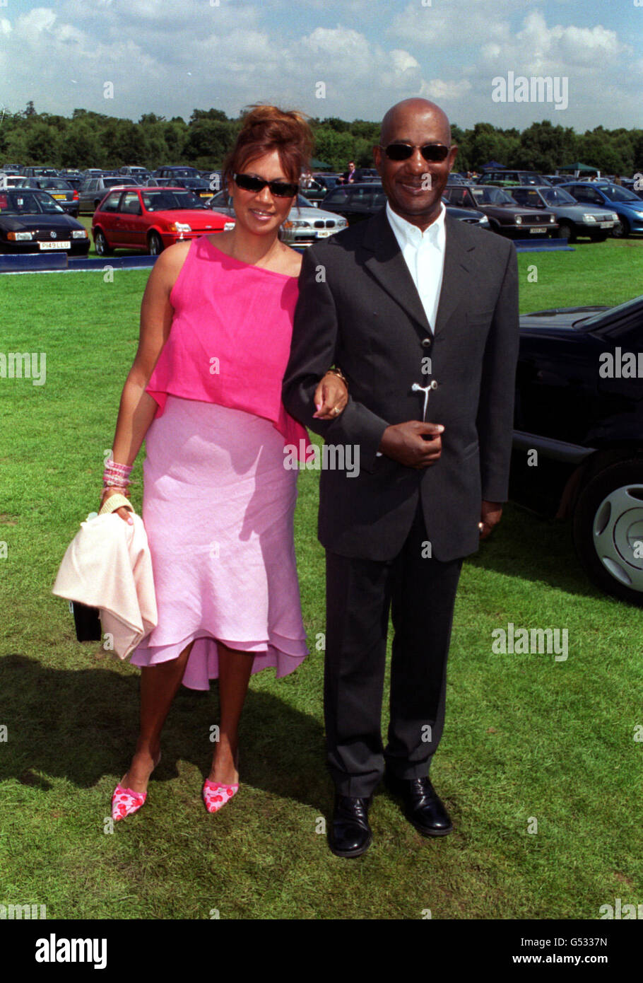 Cartier Polo Errol Brown. Sängerin Errol Brown beim Cartier International 2000 Polo Turnier in Windsor in der Grafschaft von England. Stockfoto