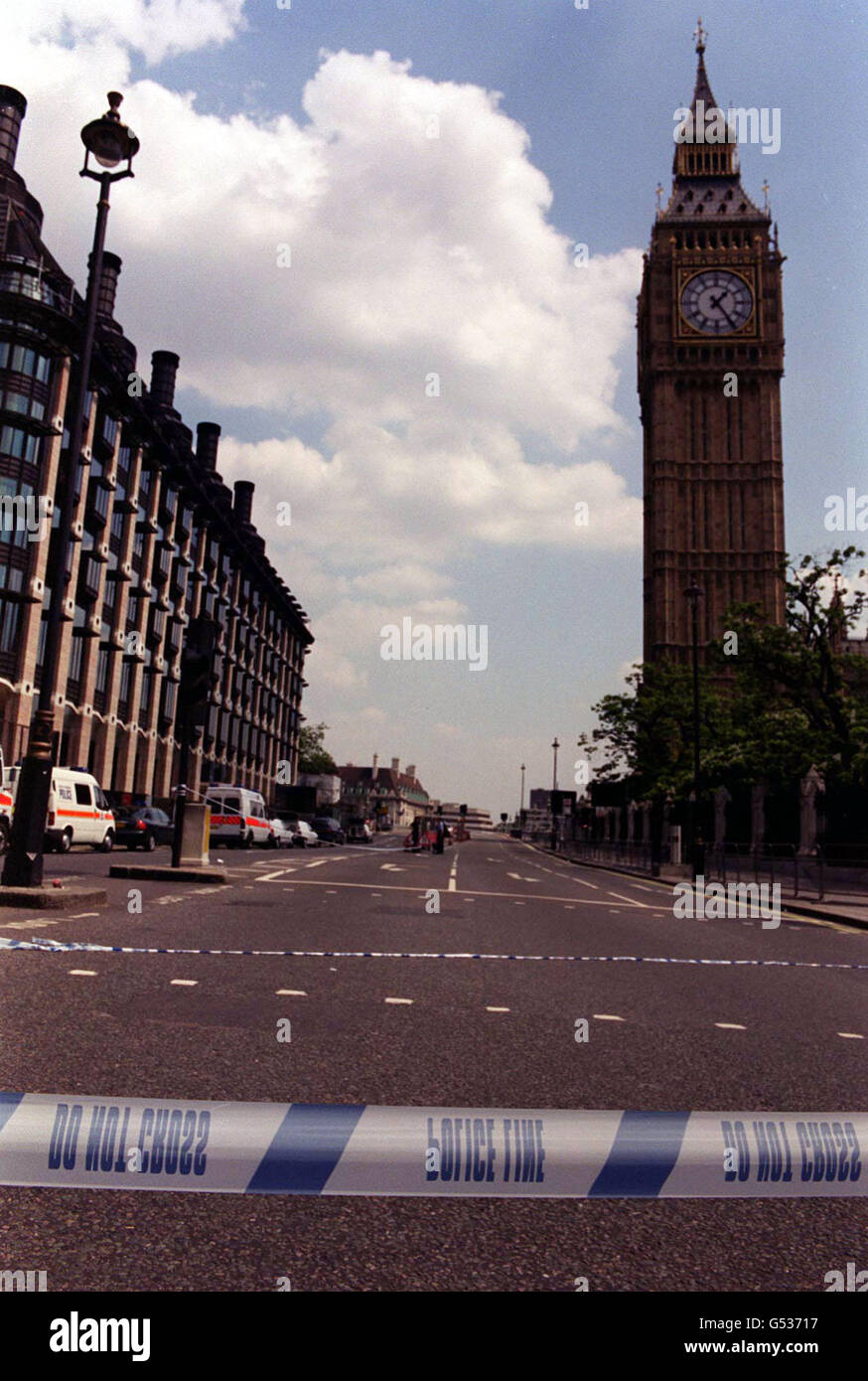 Westminster-Bombenalarm Stockfoto