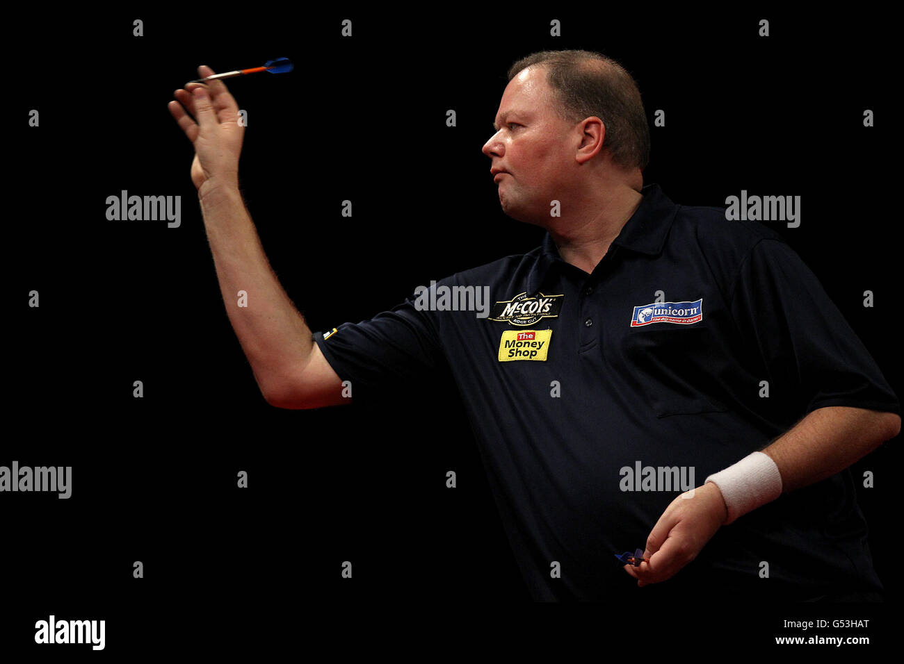 Darts - McCoys Premier League Darts - Motorpoint Arena. Raymond van Barneveld Stockfoto