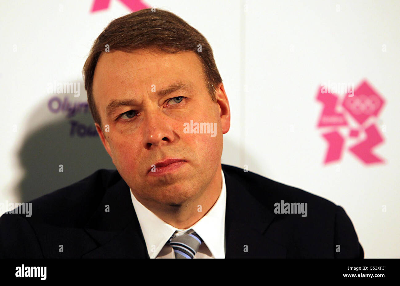 Chief de Mission Andy Hunt während einer Pressekonferenz nach der offiziellen Auslosung des Londoner Fußballturniers 2012 im Wembley Stadium, London. Stockfoto
