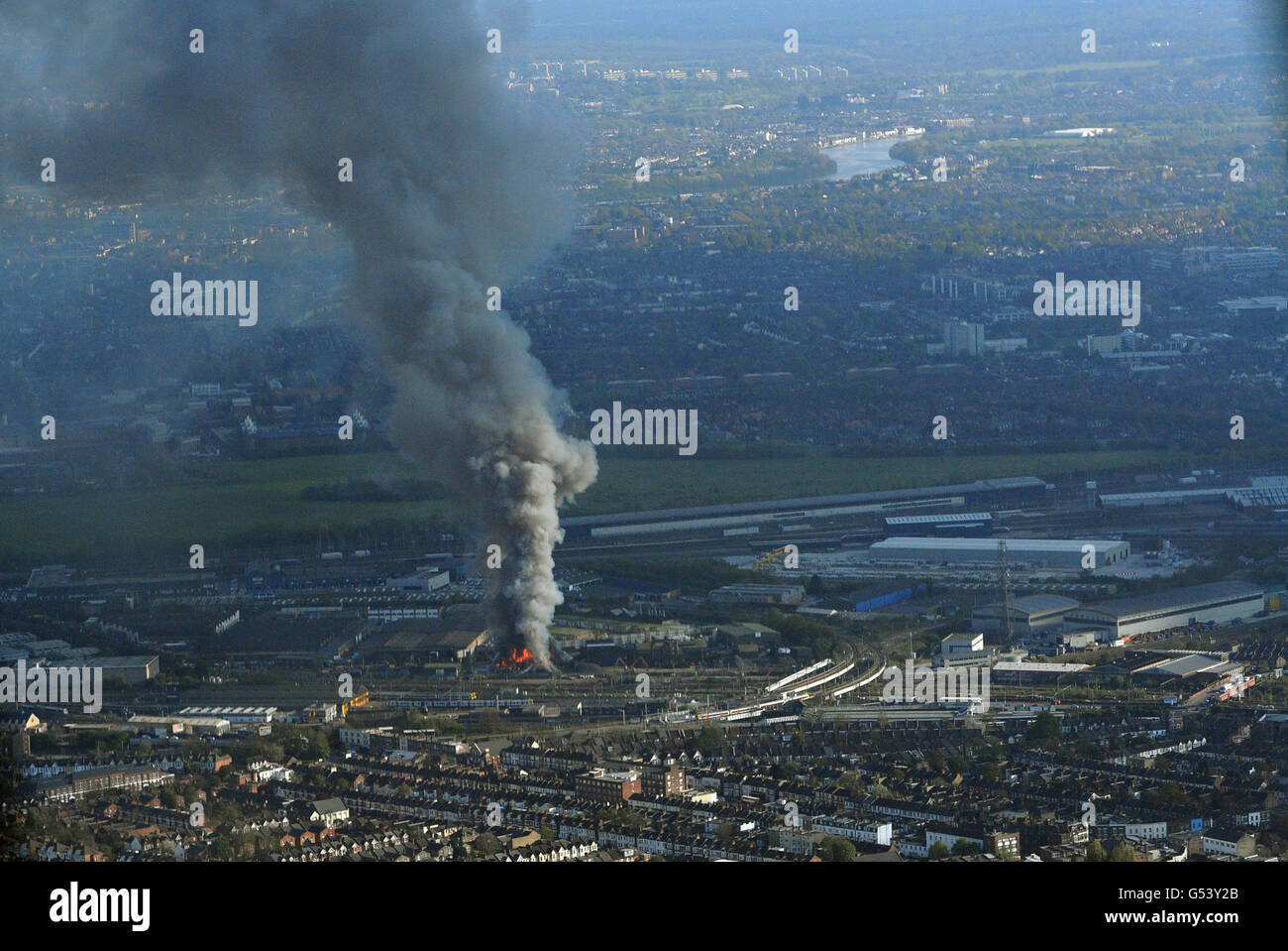Feuer in West-London Stockfoto