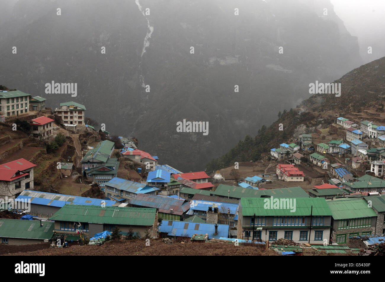 Wandern mit The Wounded Mount Everest-expedition Stockfoto