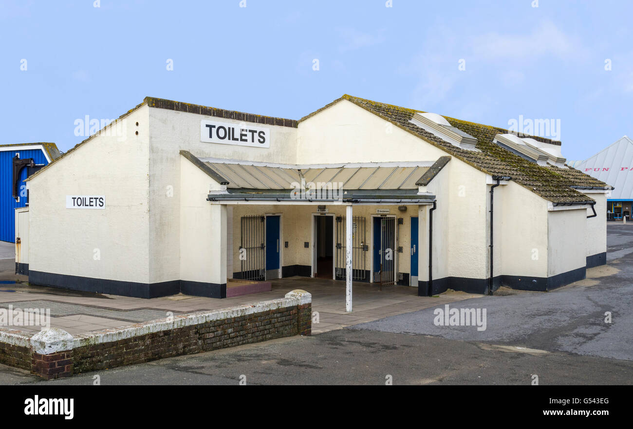 Große öffentliche Toiletten Gebäude im Vereinigten Königreich. Stockfoto