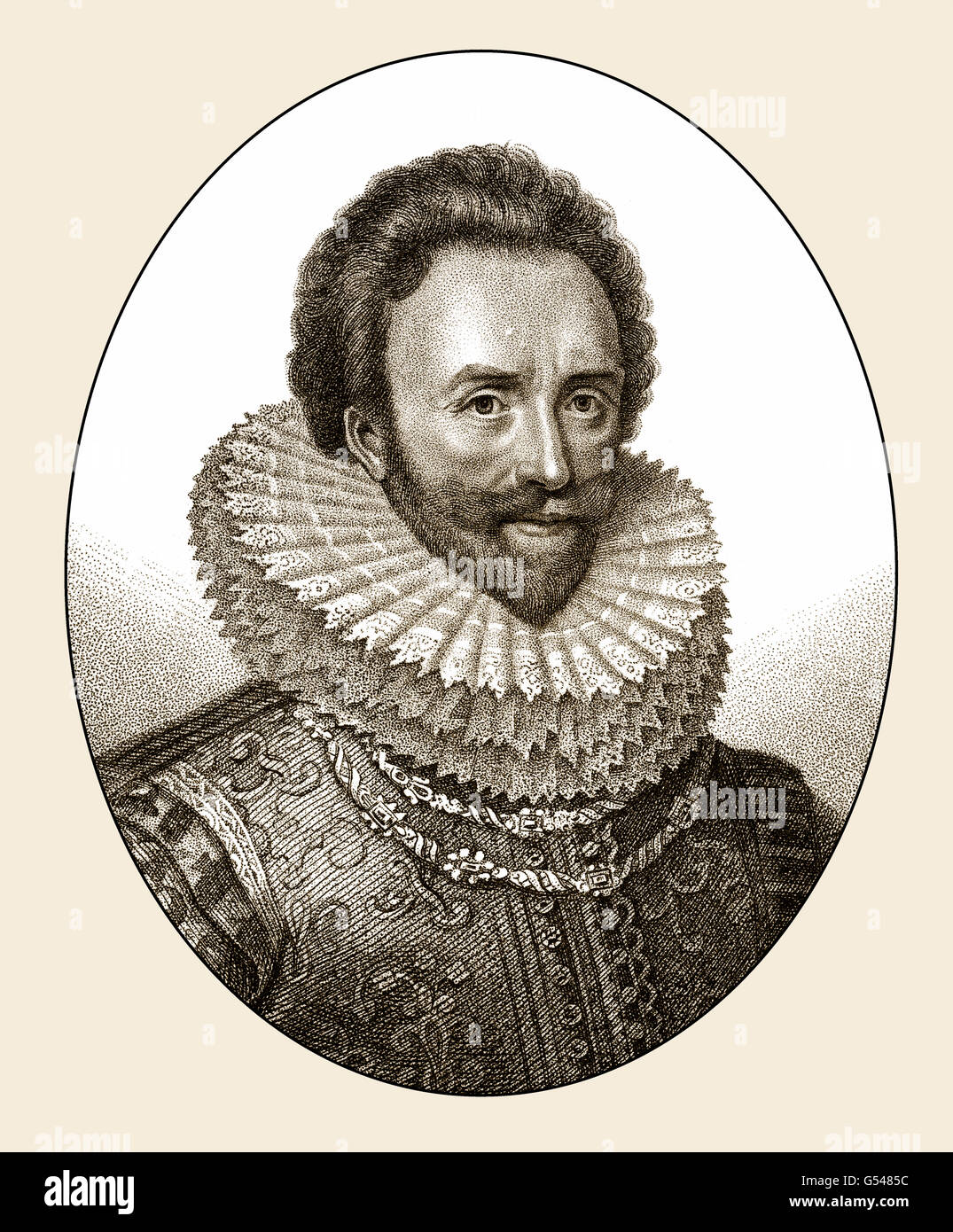 Dudley Carleton, 1. Viscount Dorchester, 1573-1632, ein englischer Kunstsammler, Diplomat und Staatssekretär Stockfoto