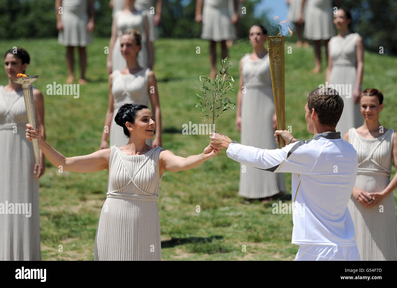 Olympische Flamme Probe Stockfoto