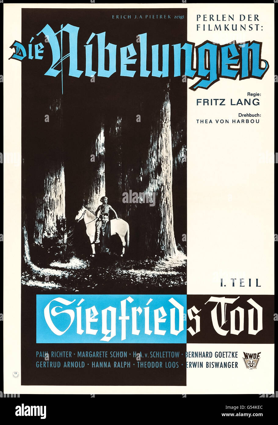 "Sterben Nibelungen: Siegfried" 1924 deutscher fantasy-Film unter der Regie von Fritz Lang (1890-1976) original Filmplakat. Stockfoto
