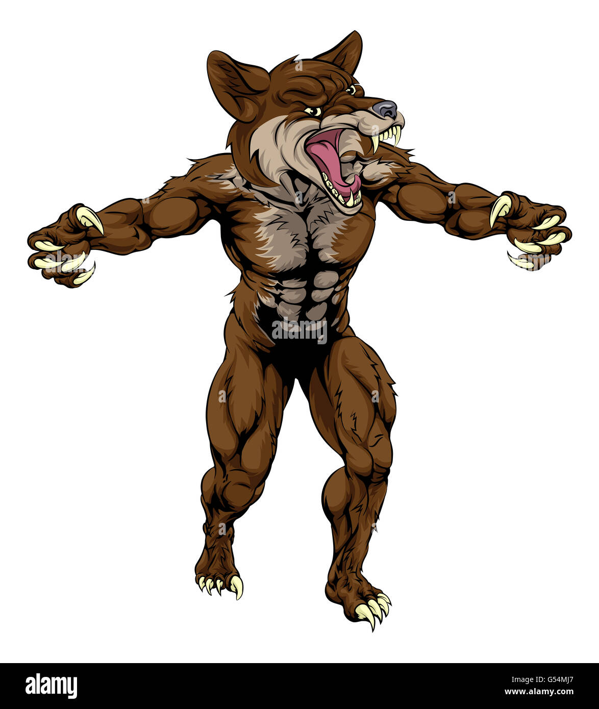 Eine Abbildung eines Tieres Coyote Sport Maskottchen Cartoon Charakter Stockfoto