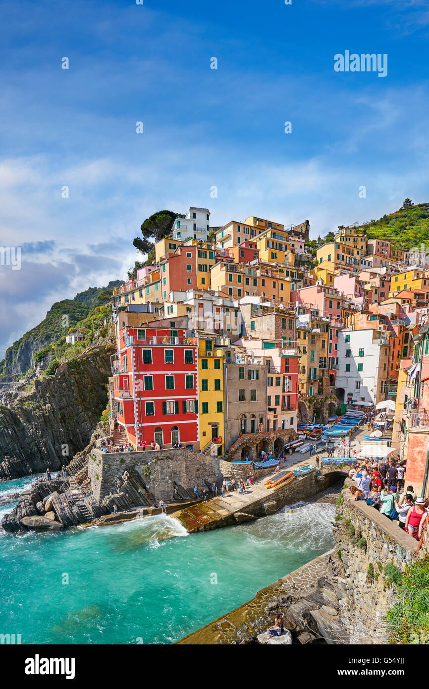 Riomaggiore, Nationalpark Cinque Terre, Ligurien, Italien, UNESCO Stockfoto