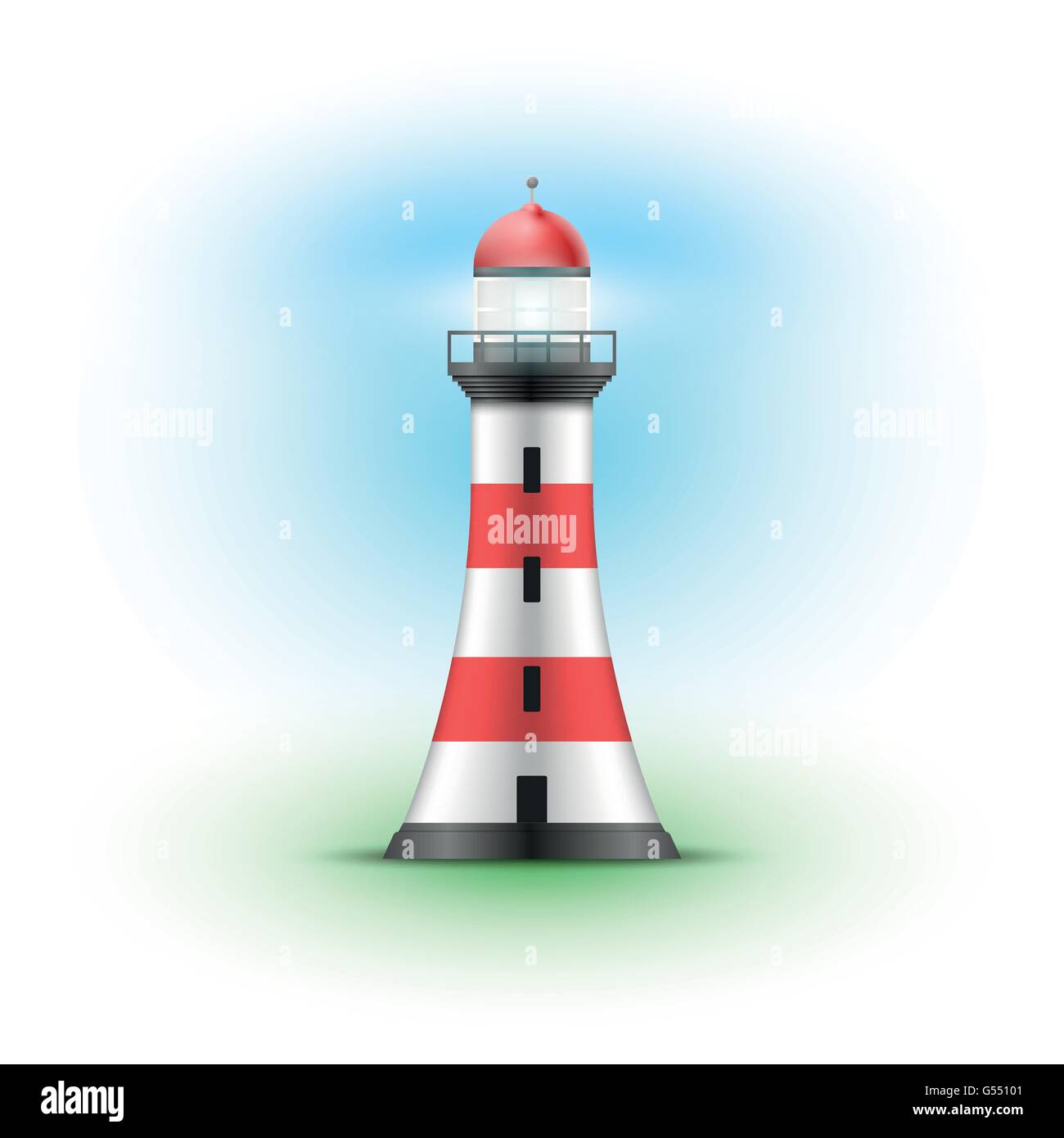 Vektor-Leuchtturm-Illustration. Stock Vektor