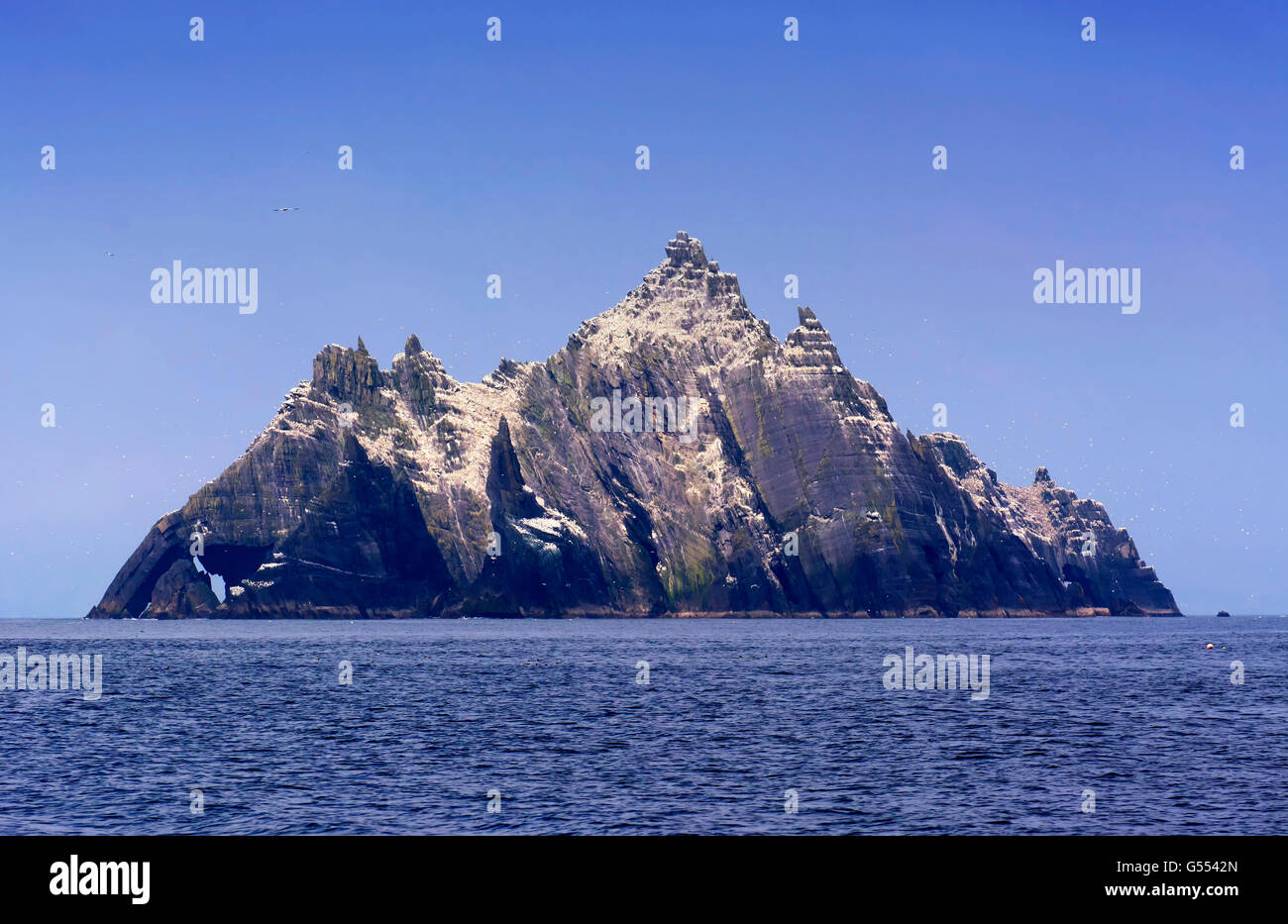 Skellig Michael, UNESCO-Weltkulturerbe, Kerry, Irland. Wilden atlantischen Weg Stockfoto