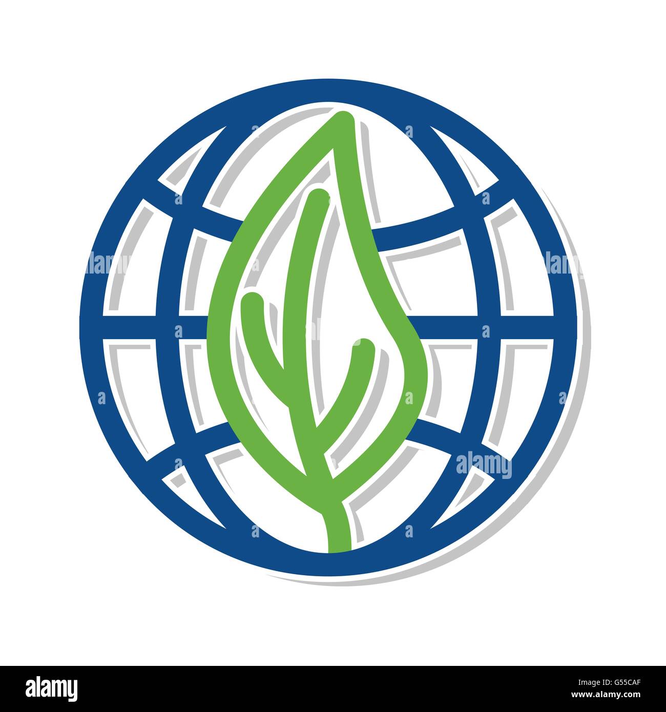 grünes Blatt Erde Symbol Ökologie Umweltschutz Vektorgrafik design Stock Vektor