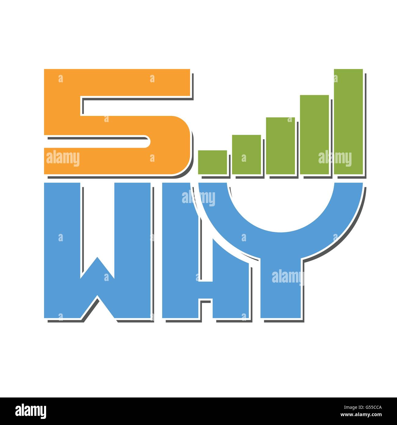 5 Warum Qualität Six Sigma Methode nähern Wurzel verursachen Analyse Tool Vektor y Stock Vektor