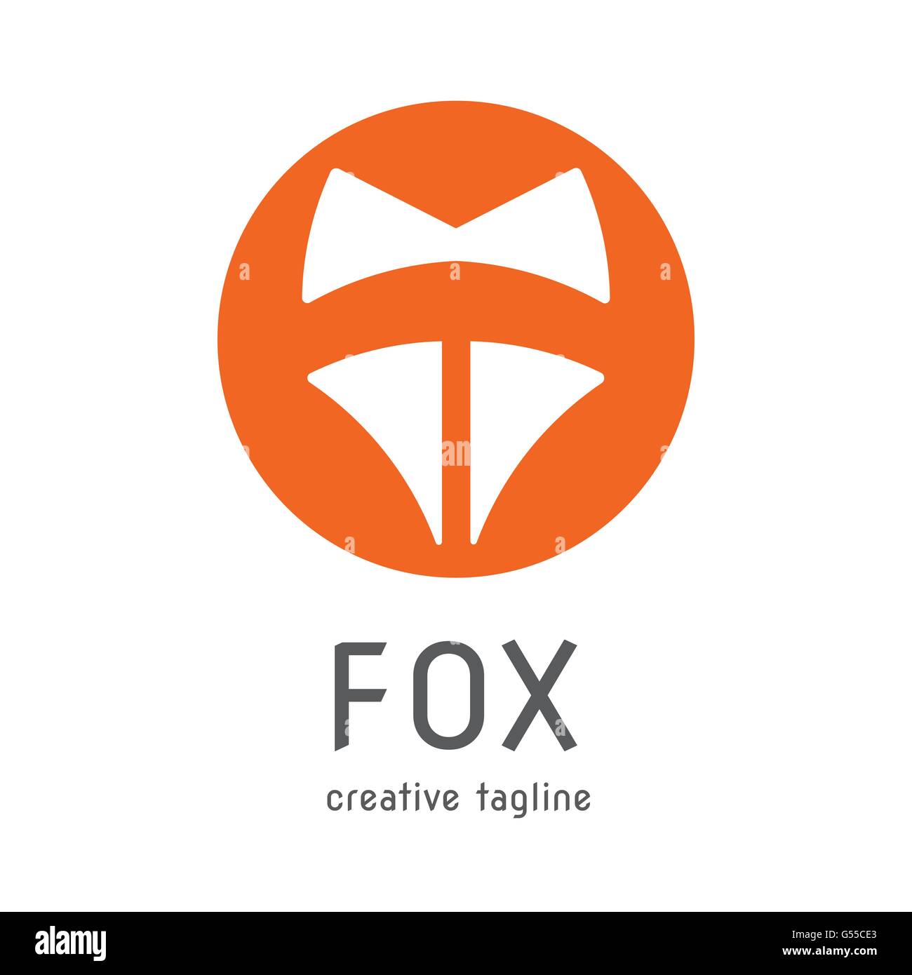 Orange Fuchs Kopf Symbol Kreativunternehmen Logodesign Vektor Stock Vektor