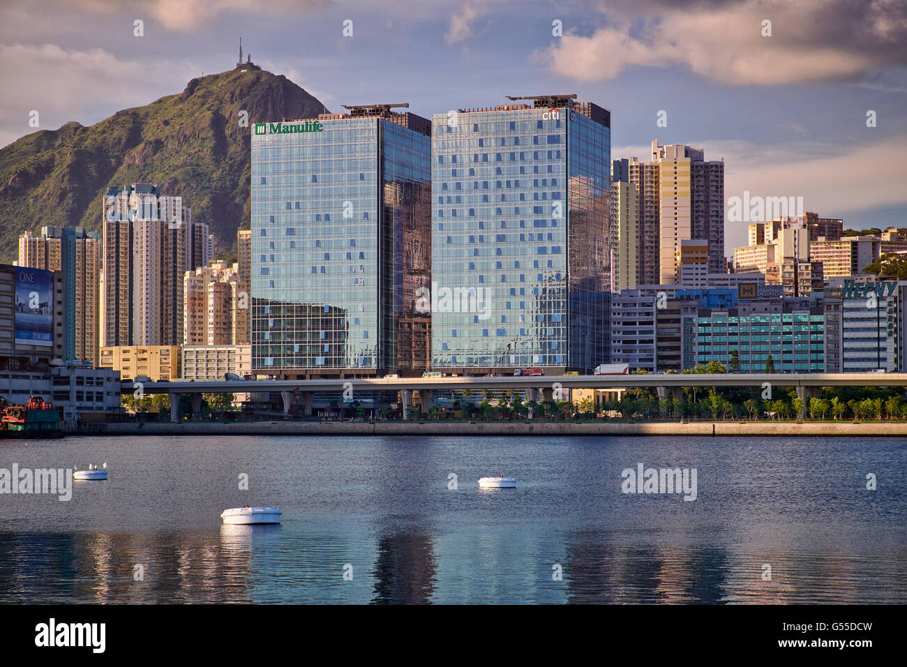 Die Kwun Tong-Becken in Kowloon, Hongkong. Stockfoto