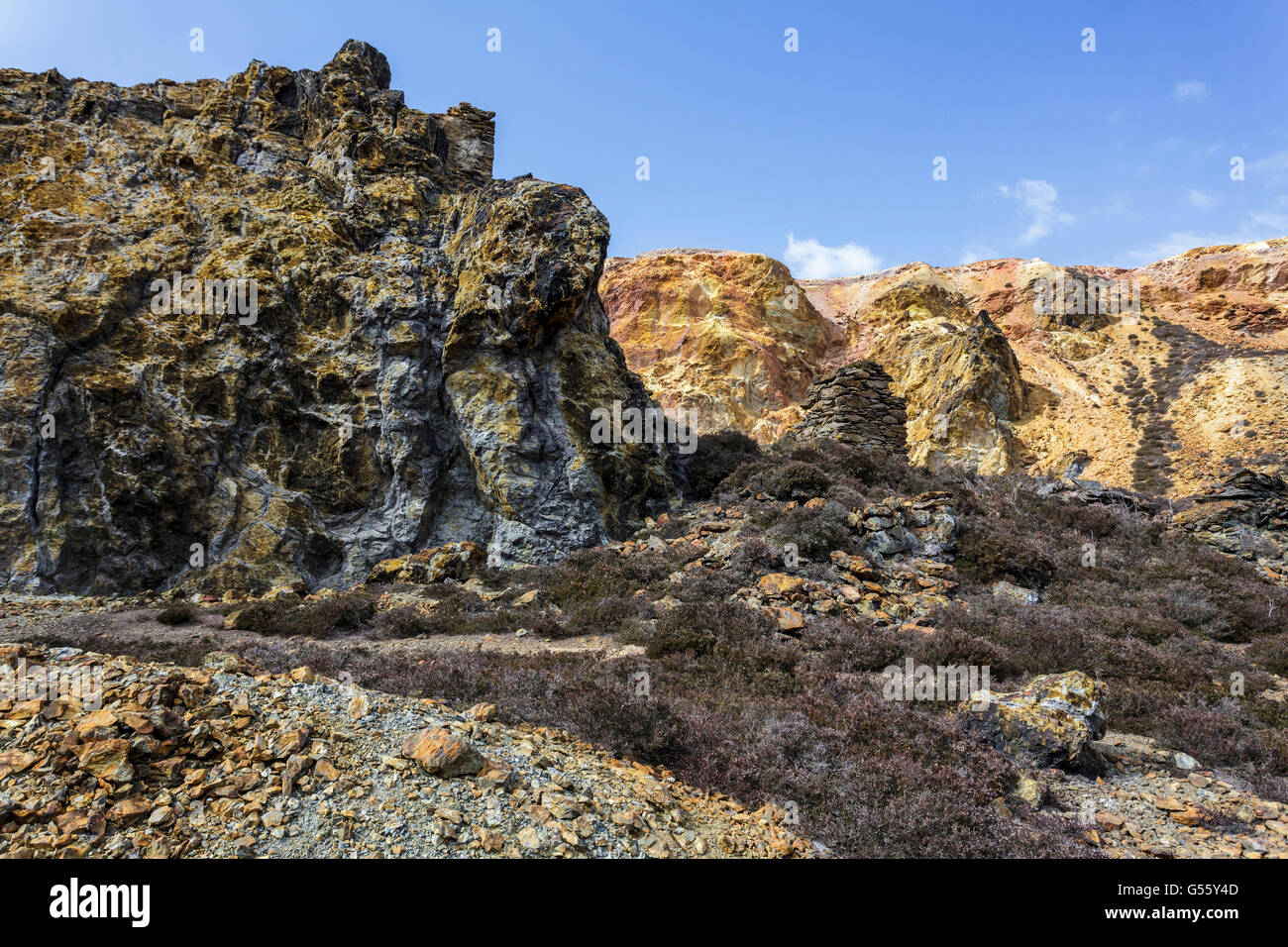 Parys Berg Copper Mine, Nord-Ost Anglesey, Wales, UK Stockfoto