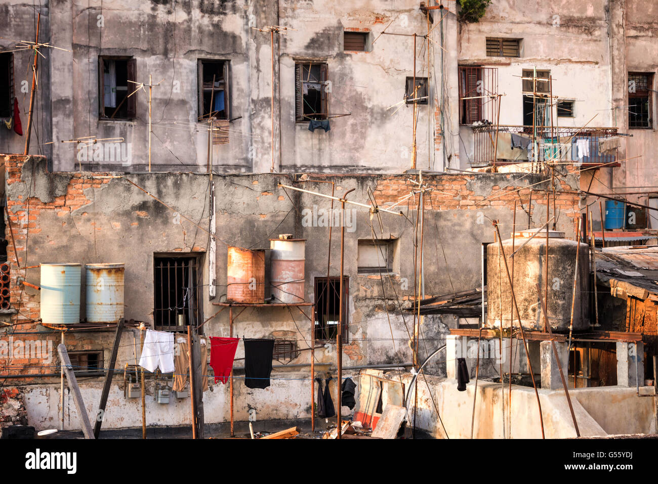 Hinterhof eines Gebäudes, Havanna, Kuba Stockfoto