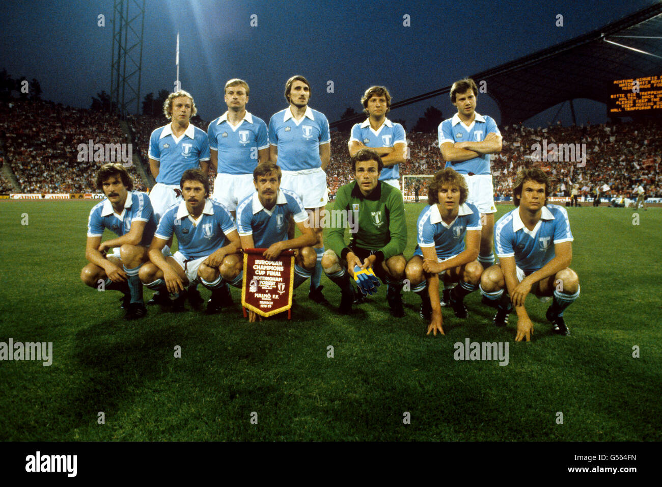 Fußball - EM-Finale - Nottingham Forest / Malmo FF - Olympiastadion, München. Malmo FF-Teamgruppe Stockfoto