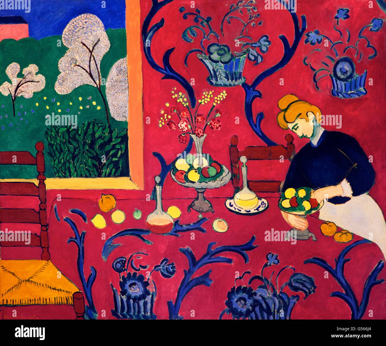 Das Dessert: Harmonie in Rot, das Rote Zimmer, Henri Matisse, 1908, Staatliche Eremitage, Sankt Petersburg, Russland Stockfoto
