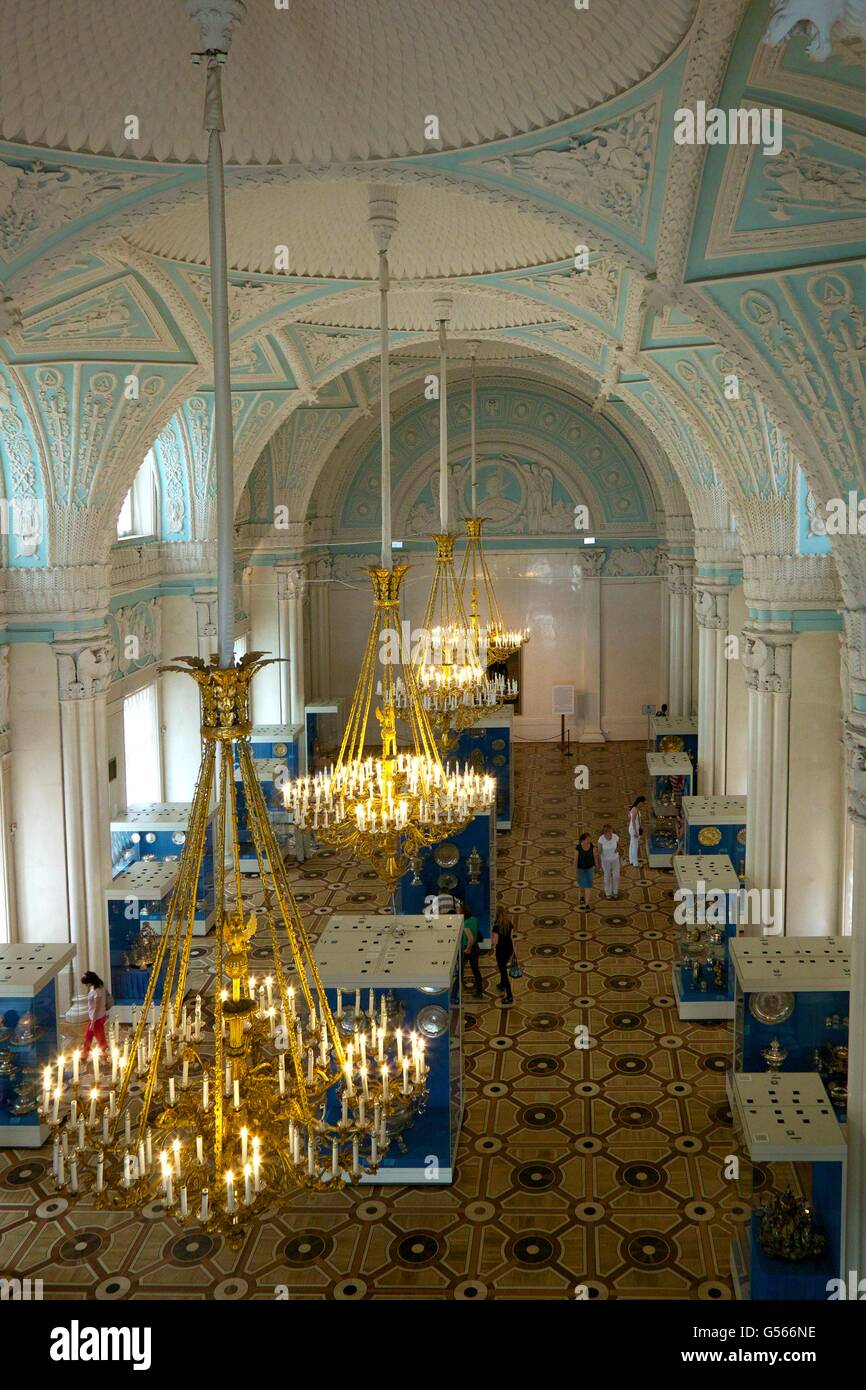 Alexander Hall, 1837, innen der staatlichen Eremitage, Sankt Petersburg, Russland Stockfoto