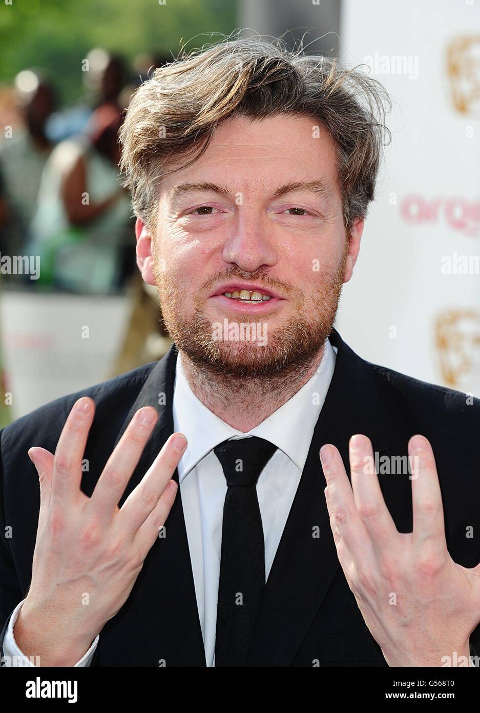 Charlie Brooker bei der Ankunft für die 2012 Arqiva British Academy Television Awards in der Royal Festival Hall, London Stockfoto