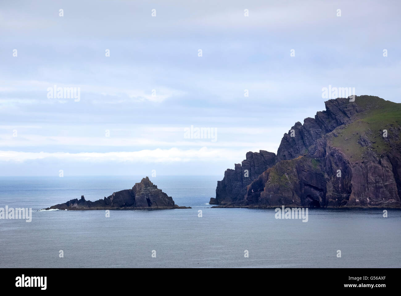 Feaght Rock, drei Schwestern, ein Triúr Deirfiúr, Halbinsel Dingle, Irland Stockfoto