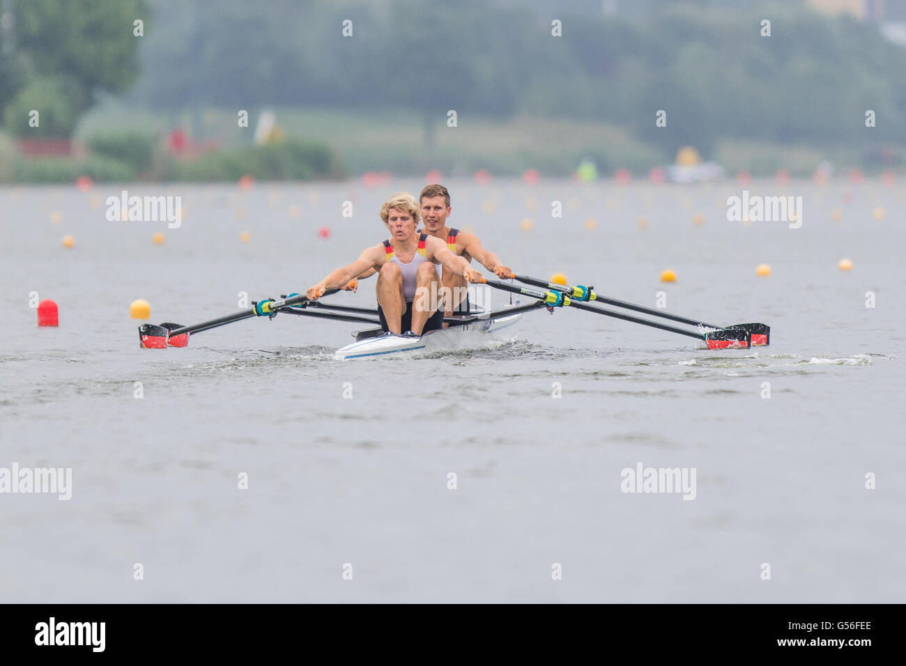 17.06.2016. Pozna, zentral-West Polen. Tasse Ruder-Weltmeisterschaften. Moritz Moos, Jason Osborne (GER) LM2 Stockfoto