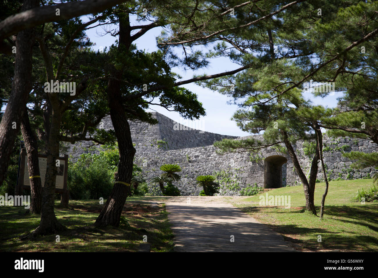 Zakimi Burg, UNESCO-Weltkulturerbe, Okinawa, Japan Stockfoto