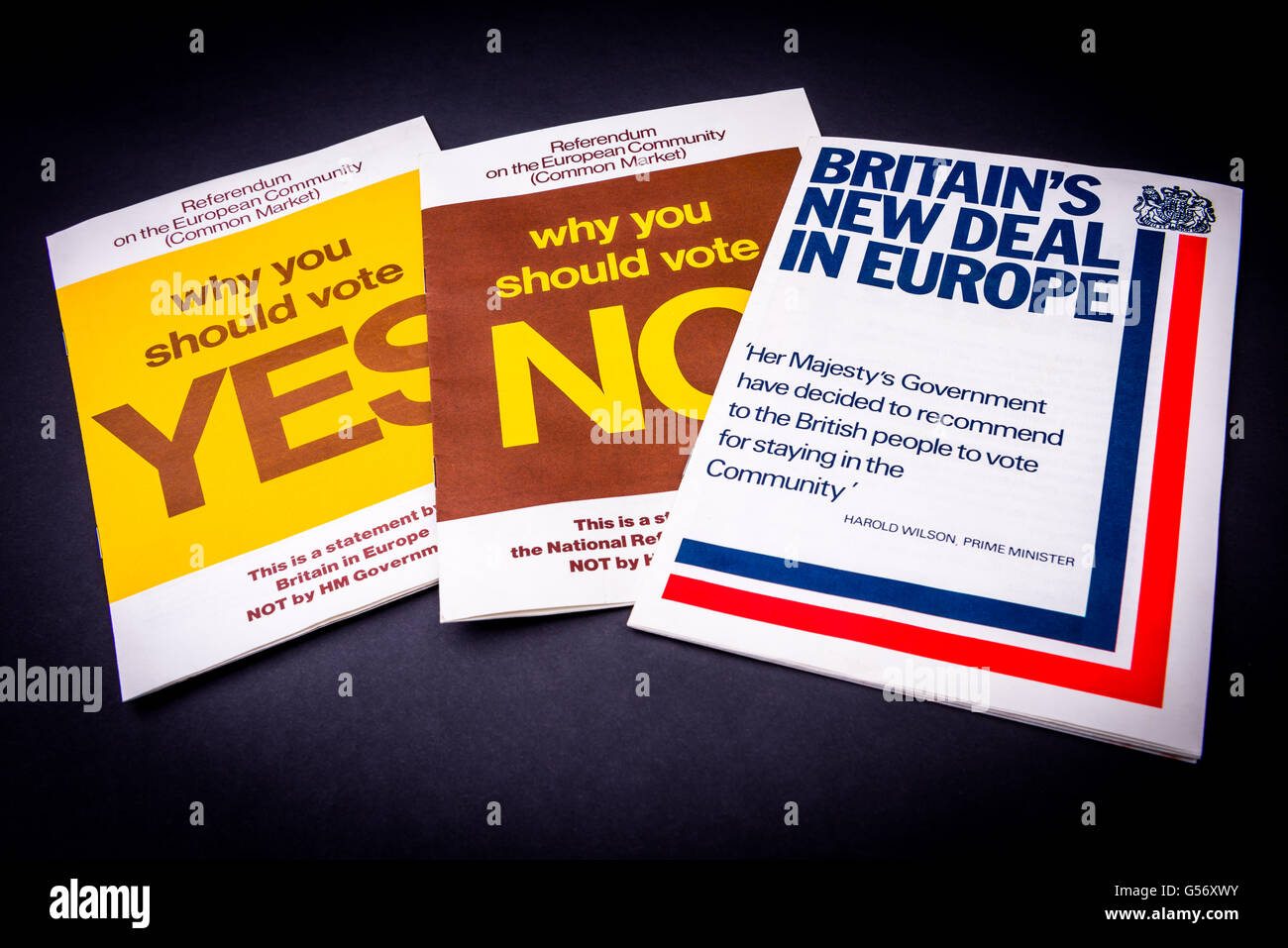 UK Europäischen Gemeinschaften Mitgliedschaft Referendum 1975 Stockfoto