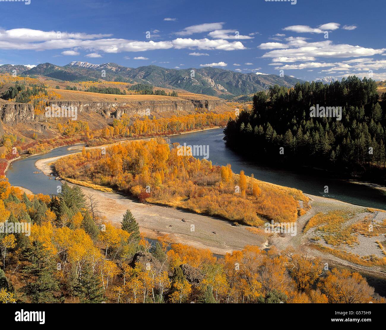 Der South Fork des Snake River in Morley Nelson Snake River Greifvögel National Conservation Area außerhalb Boise, Idaho. Das Gebiet ist die größte Konzentration von nisten Greifvögel in Nordamerika beheimatet. Stockfoto