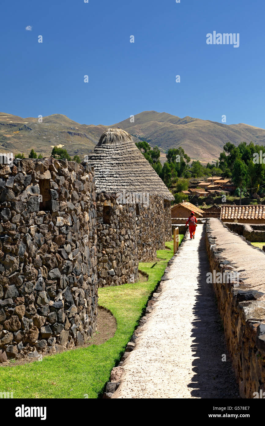 Lagerhallen, Inka-Ruinen, Raqchi, Cusco, Peru Stockfoto