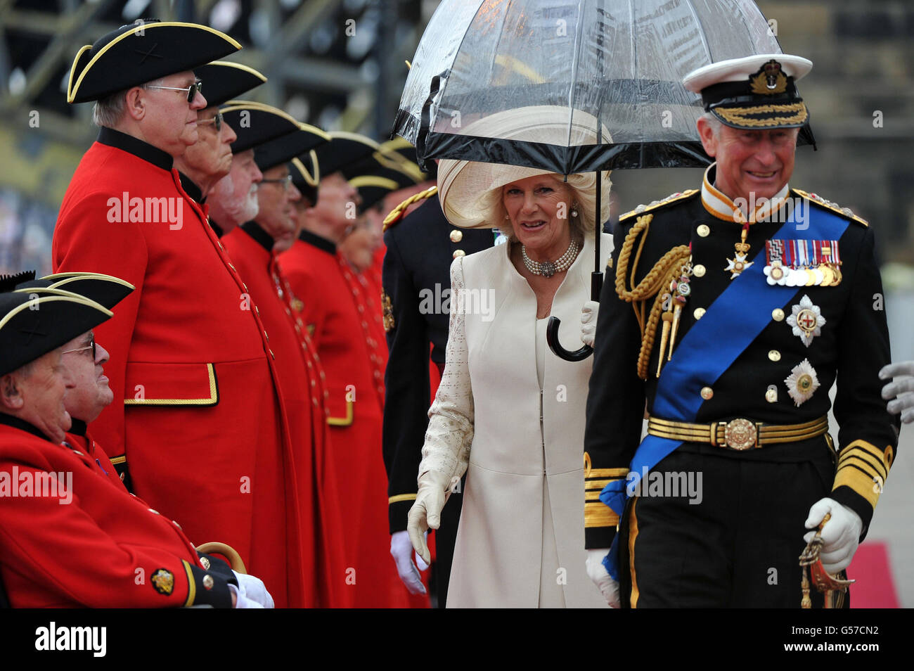 Diamant-Jubiläum feiern - Thames Festzug Stockfoto