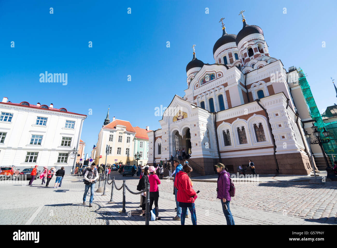 TALLINN, Estland - 12. Juni 2016: Alexander Nevsky Cathedral, einer orthodoxen Kathedrale in der Altstadt Tallinn, Estland. Stockfoto