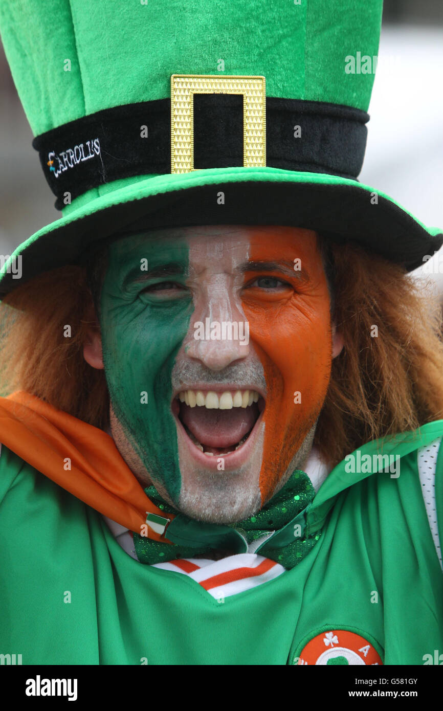 Fußball - UEFA Euro 2012 - Gruppe C - Republik Irland - Spanien - PGE Arena. Fans der Republik Irland in Danzig, Polen, vor der UEFA Euro 2012, Gruppe-C-Spiel gegen Spanien. Stockfoto