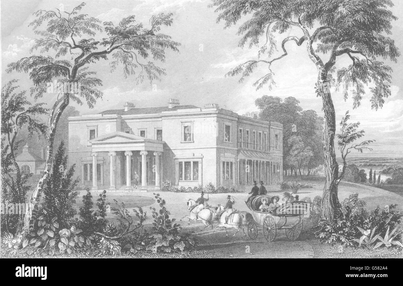 ESSEX: Braintree Stisted Hall. & Pferdekutsche. (Bartlett/Wright), 1834 Stockfoto
