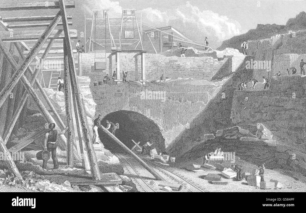 LIVERPOOL: & Manchester Railway Tunneleingang, Edge Hill. (Pyne), 1831 zu drucken Stockfoto