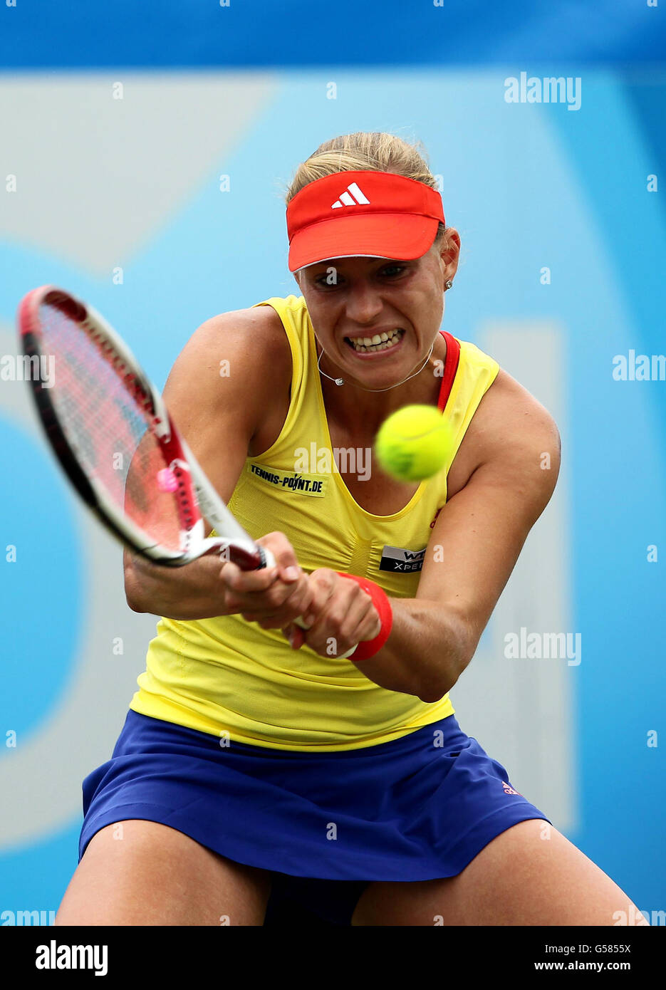 Am vierten Tag der AEGON International im Devonshire Park, Eastbourne, hat die deutsche Angelique Kerber gegen die russische Jekaterina Makarova gehandelt. Stockfoto