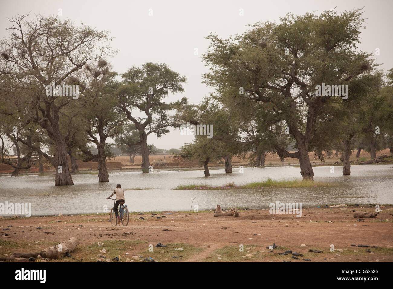 Di-Abteilung in NW Burkina Faso erlebt Überschwemmungen als Folge des Klimawandels. Stockfoto