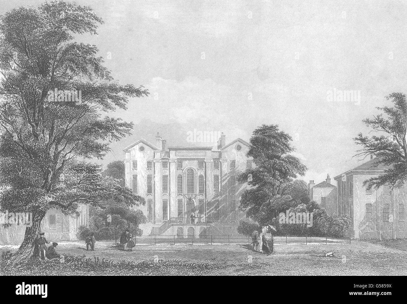 LONDON: Surrey: Croydon Addiscomb College: Prichett. Feinen Blick auf die Straße. , 1835 Stockfoto