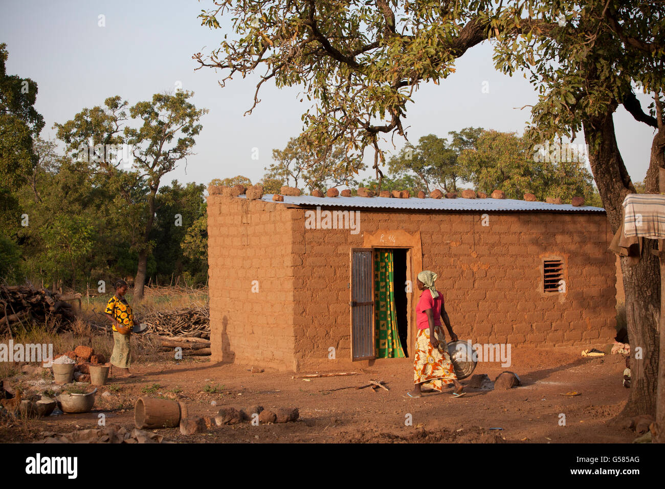 Bobo Dioulasso Abteilung Dorf Szene, Burkina Faso. Stockfoto