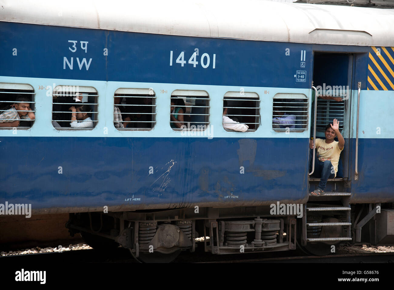 Das Bild des indischen Trainwas Atken in Sawai Madhopur in Rajasthan Indien Stockfoto