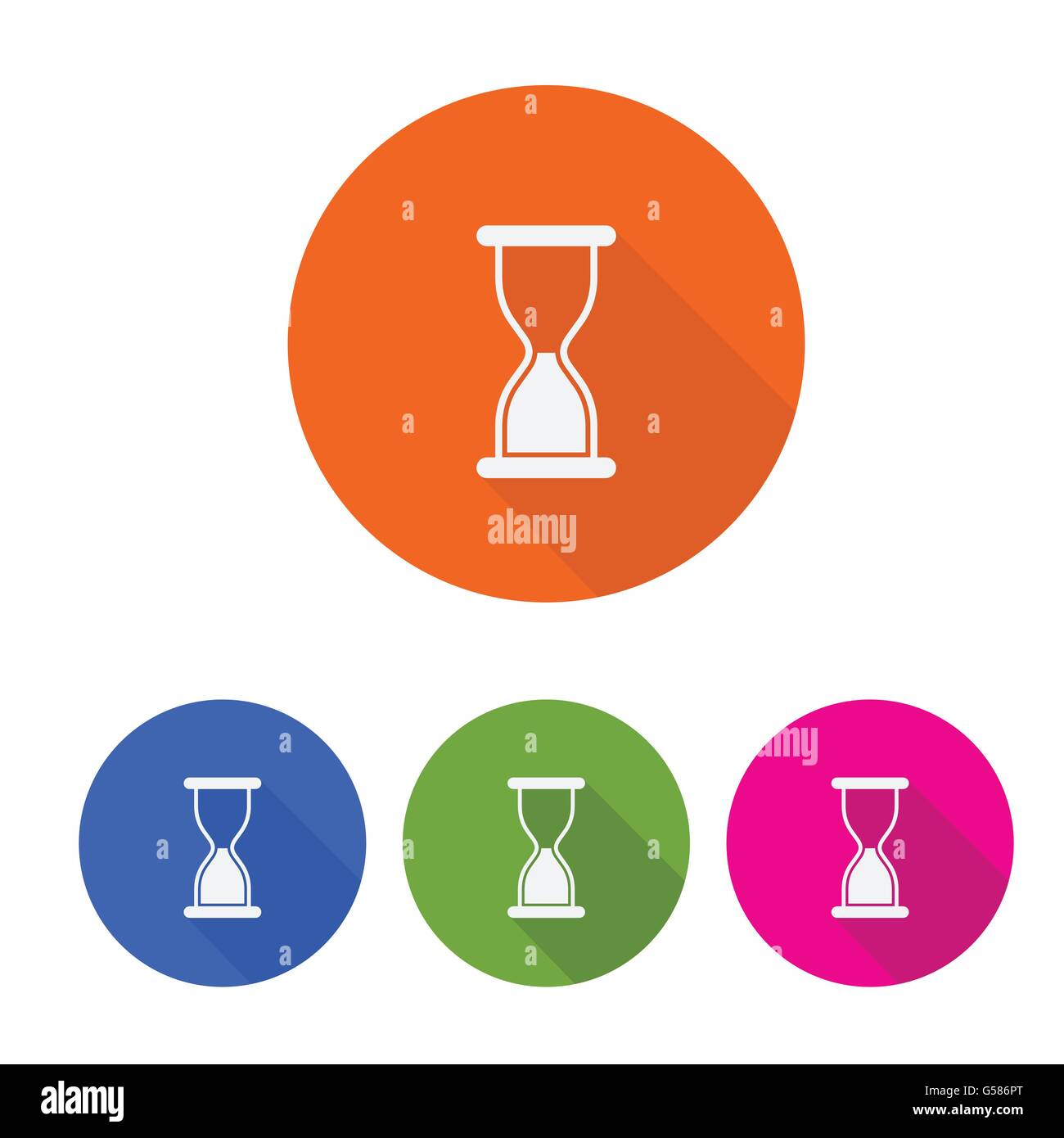 Sand Uhr lange Schatten flach Symbol Vektor-design Stock Vektor