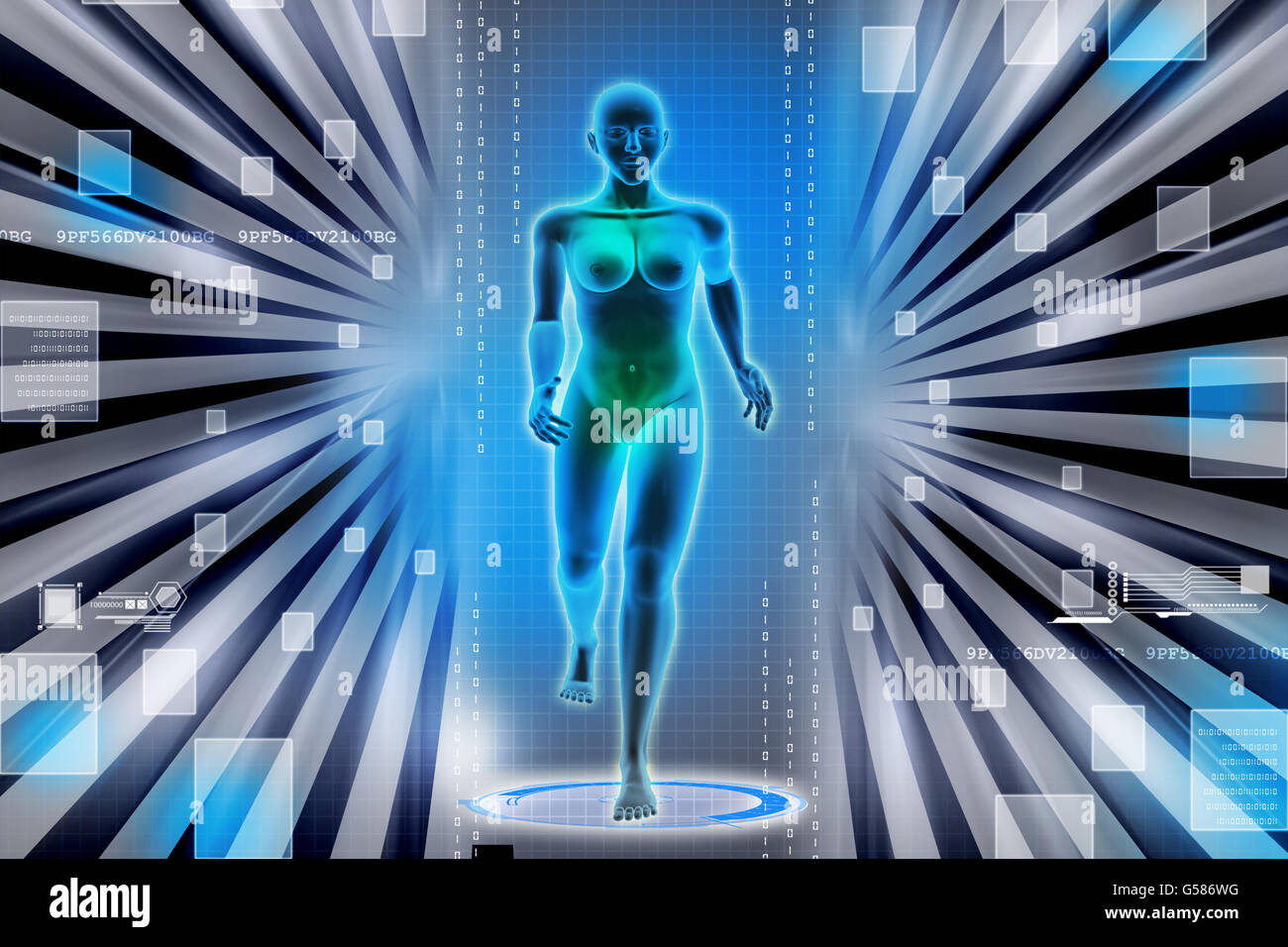 Weiblichen Körpers aufladen Stockfoto